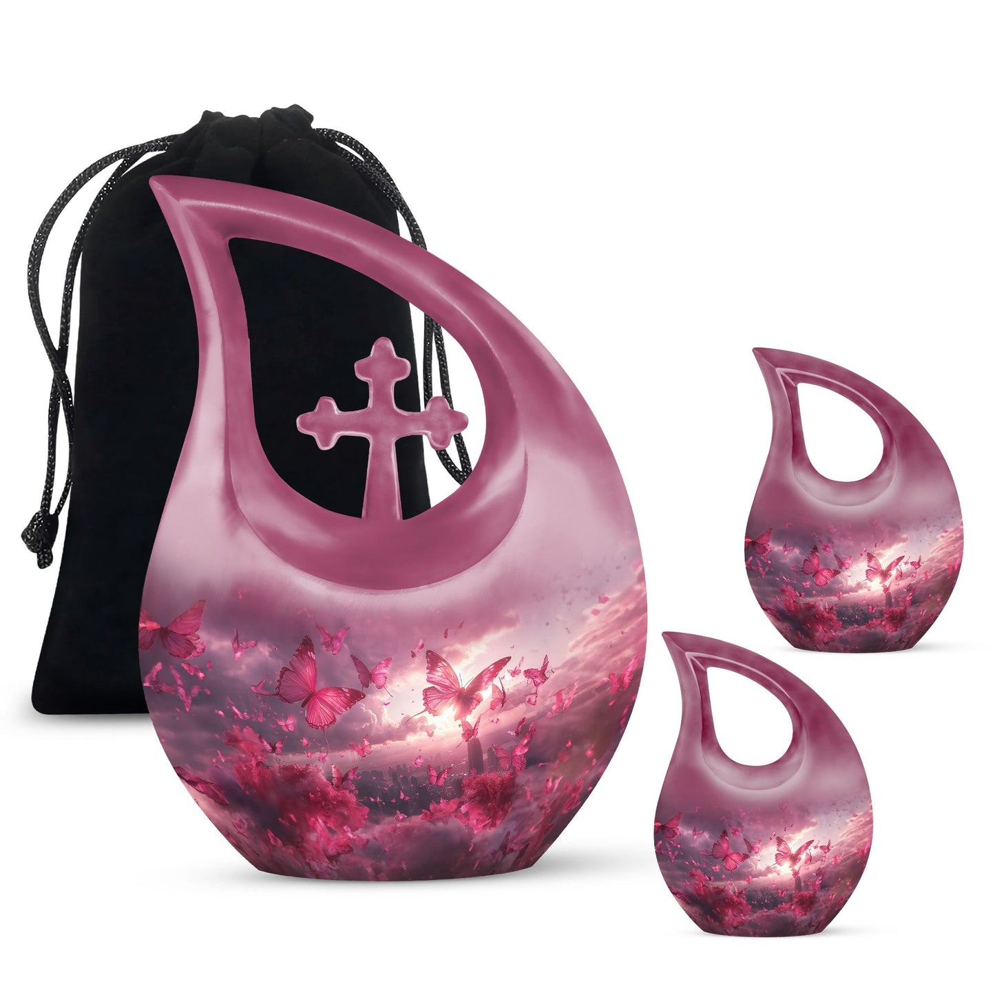 Pink Butterfly 10-inch Custom Mom Urn