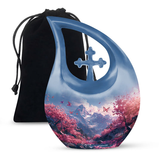 10-inch Pink Butterfly Urn