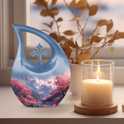 10-inch Pink Butterfly Urn