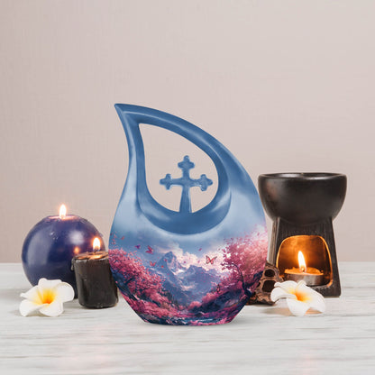 10-inch Pink Butterfly Urn