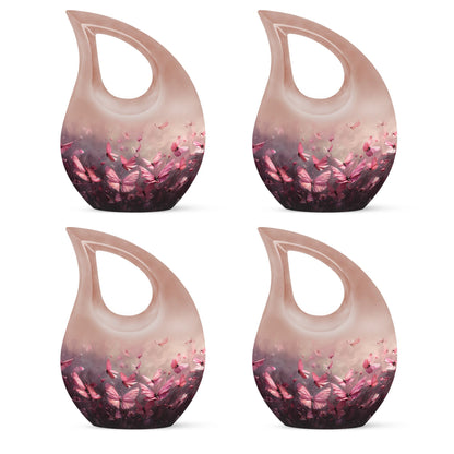 Pink Butterfly Cross Drop 10-Inch Large Urn