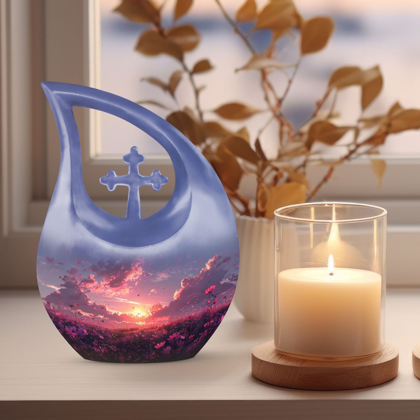 10-inch Pink Butterfly Urn