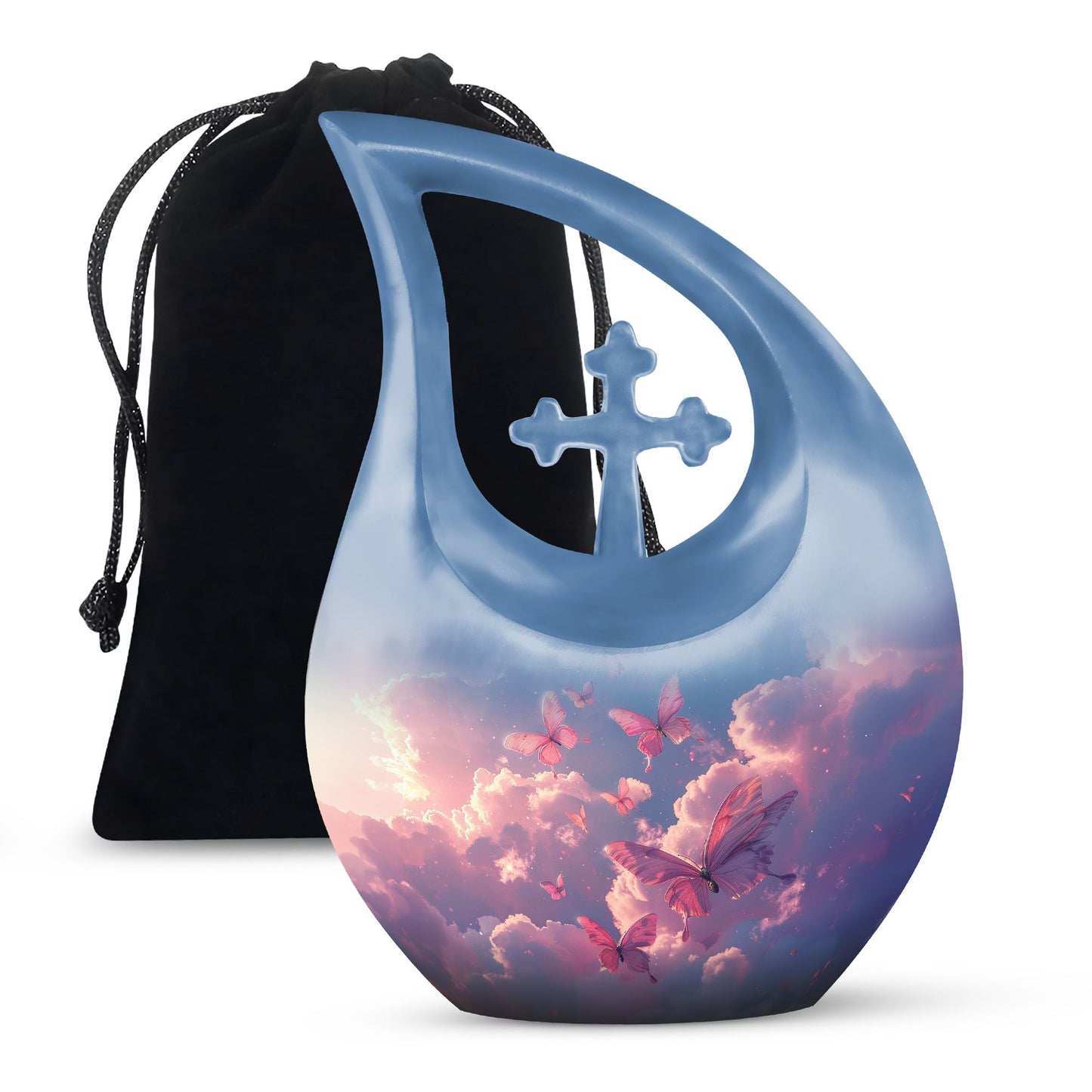 Pink Butterfly Urn