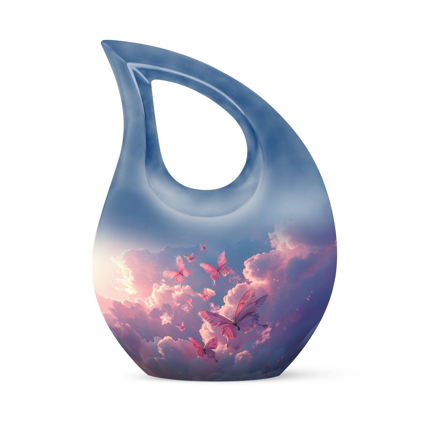 Pink Butterfly Urn