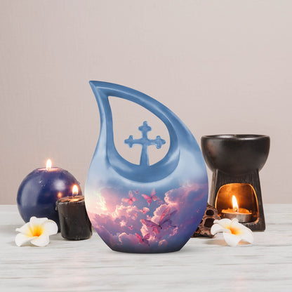 Pink Butterfly Urn