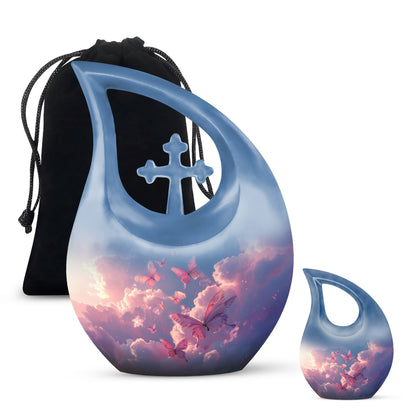 Pink Butterfly Urn