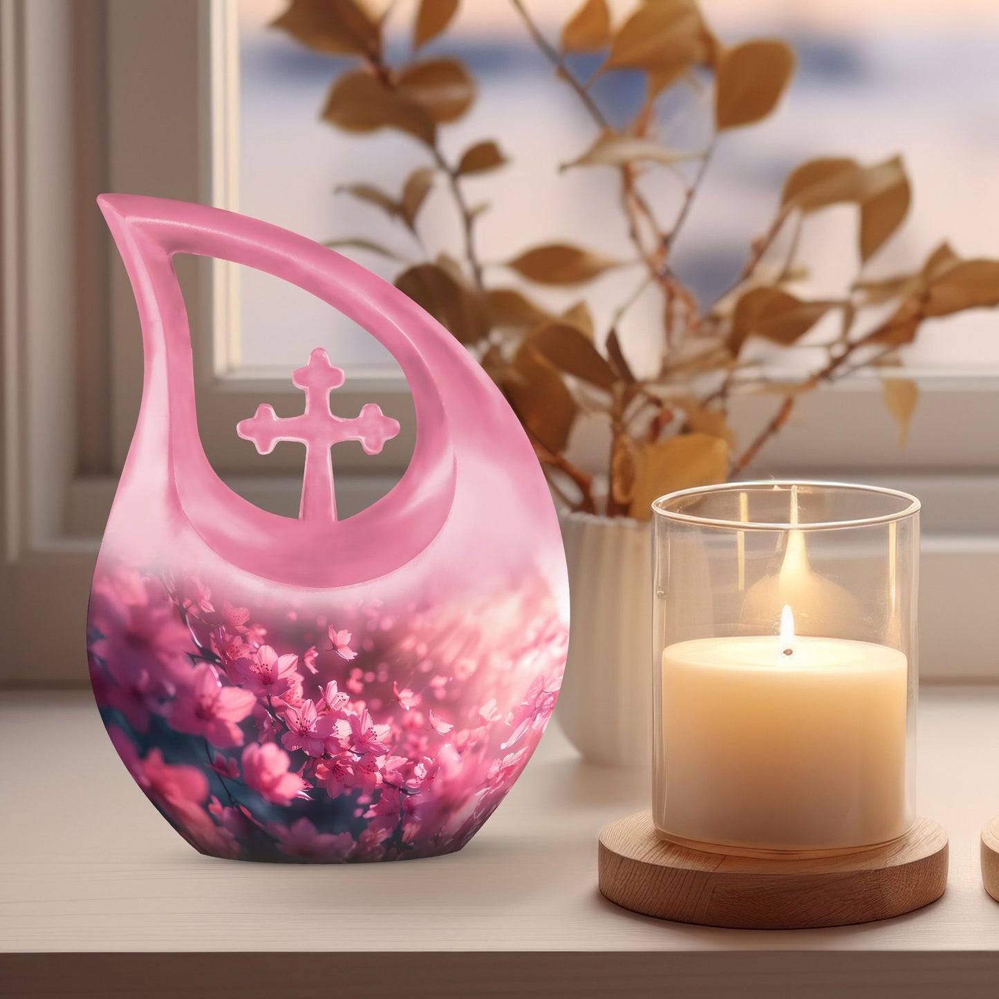 Pink Butterfly urn