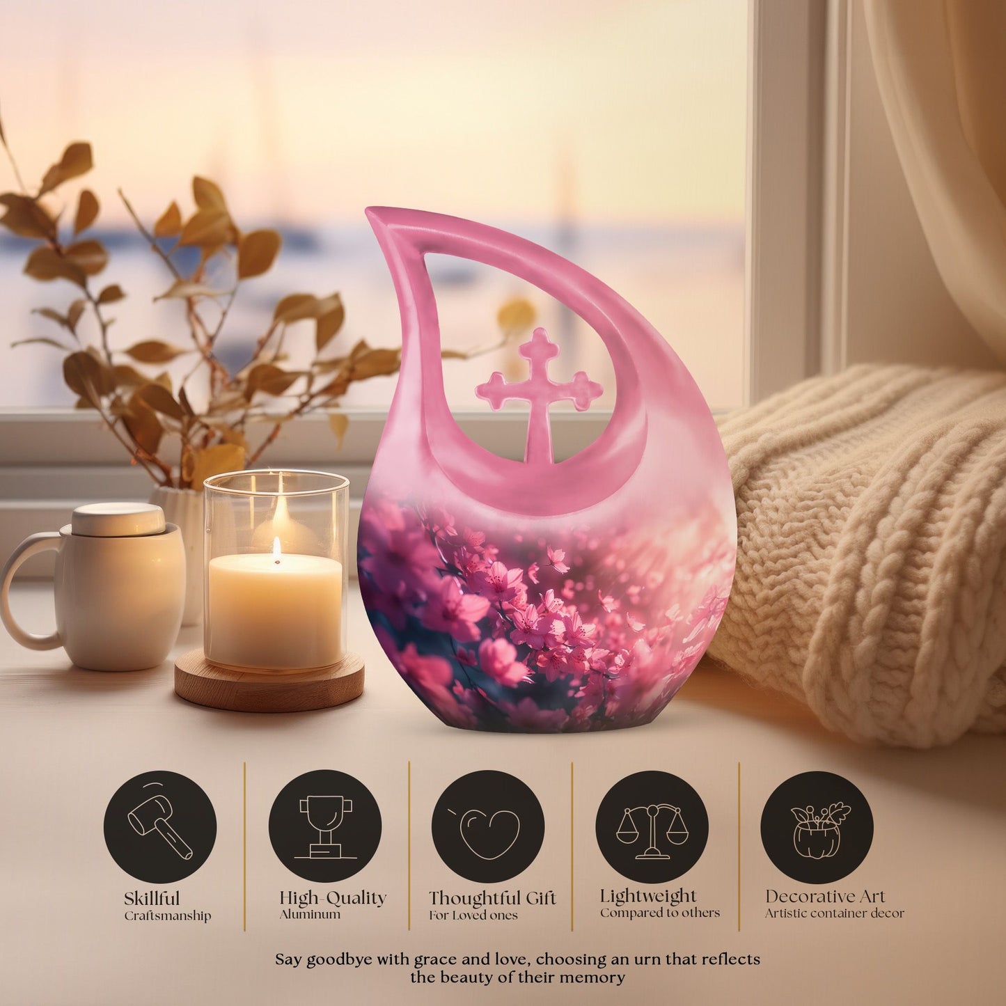 Pink Butterfly urn