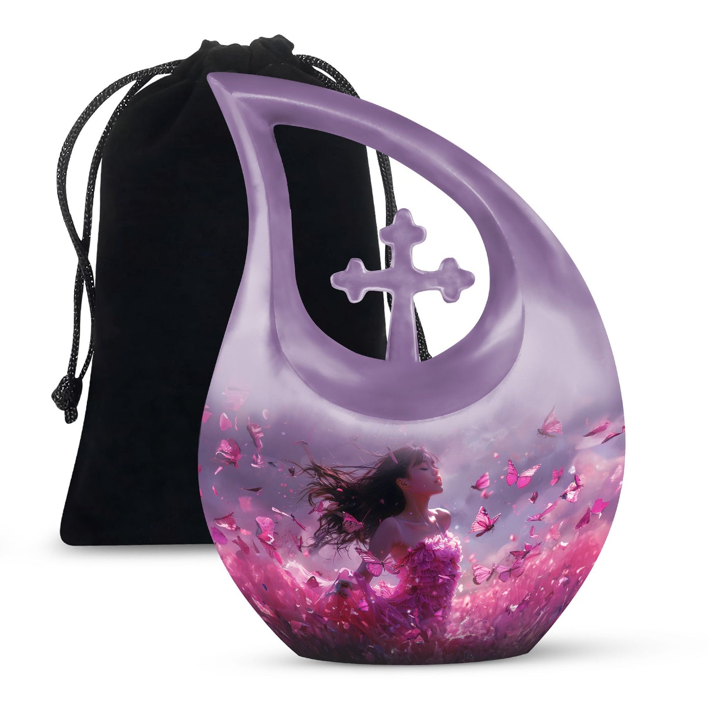 Pink Butterfly Urn