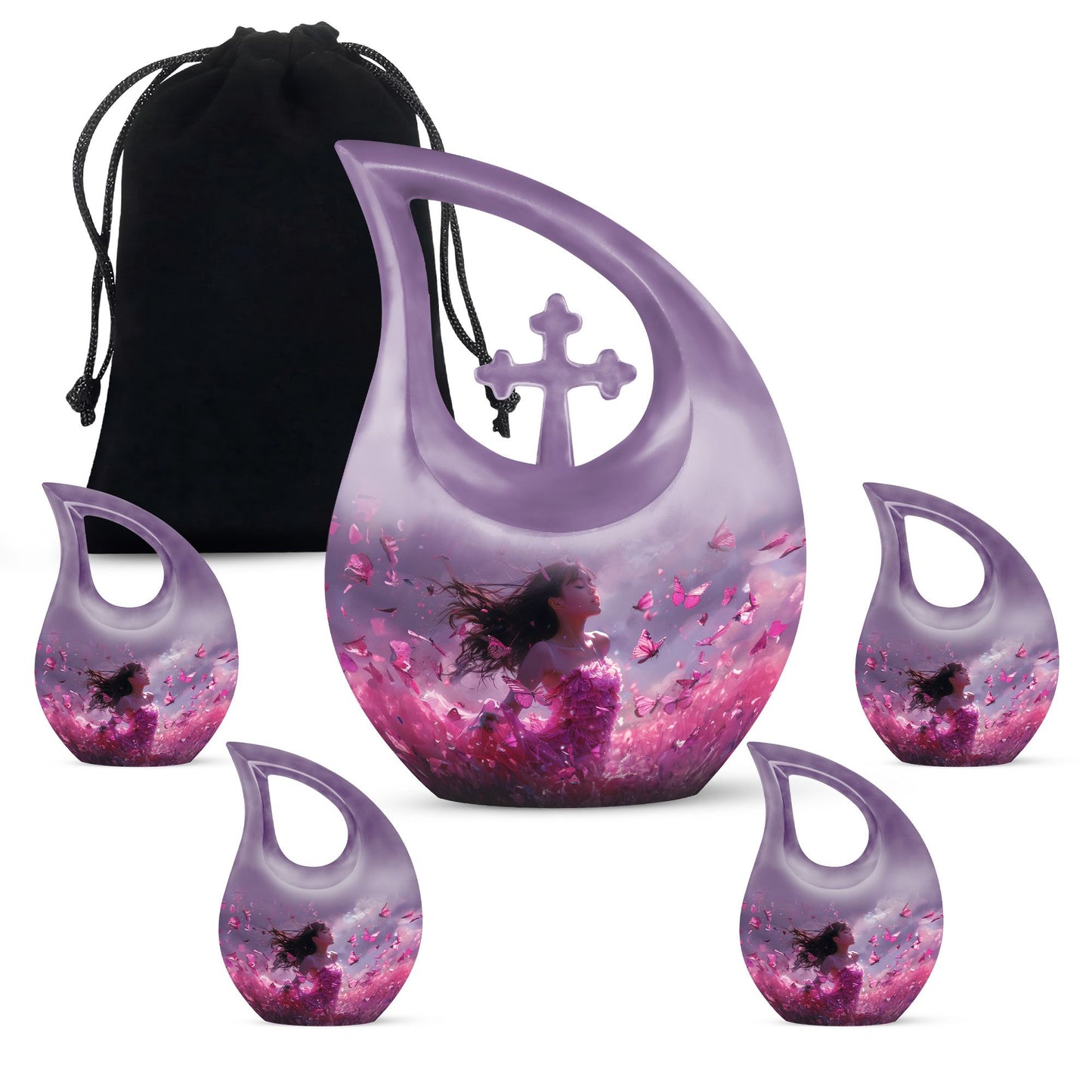 Pink Butterfly Urn
