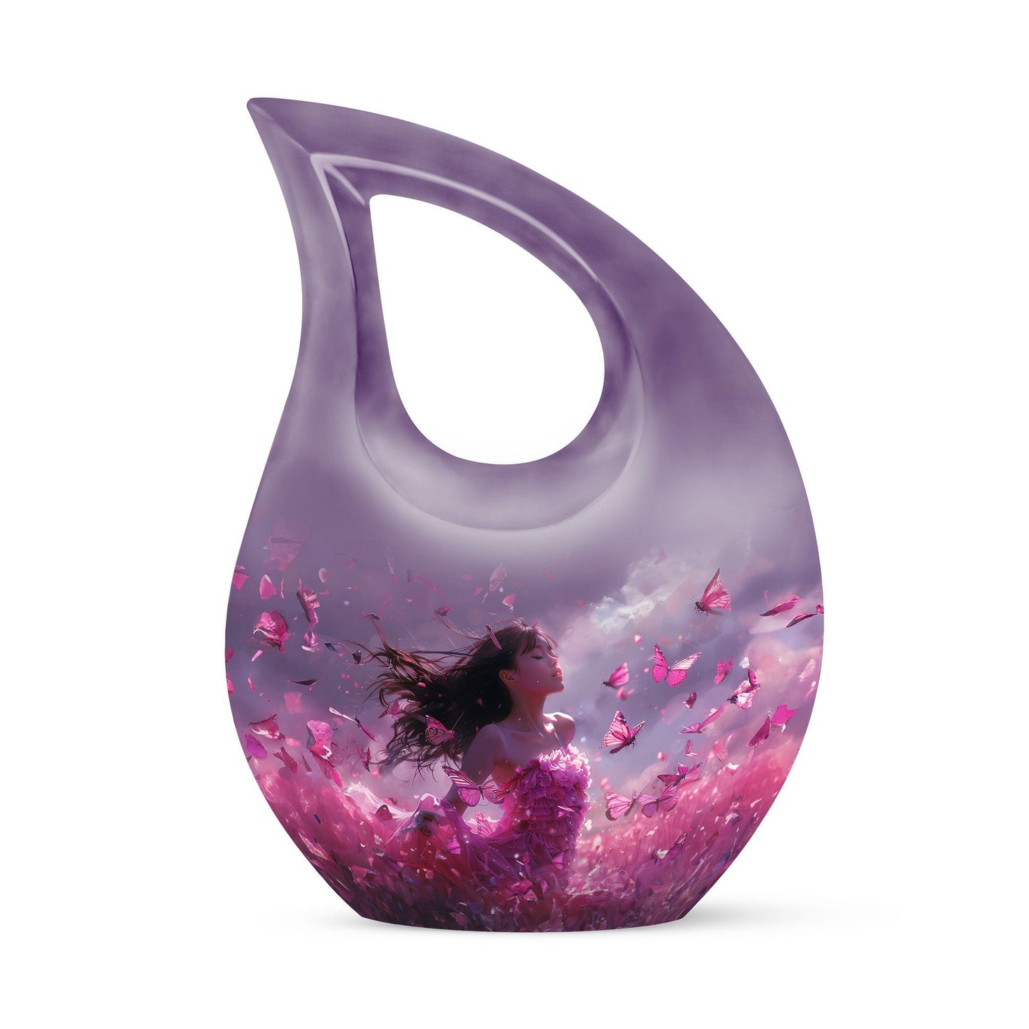 Pink Butterfly Urn