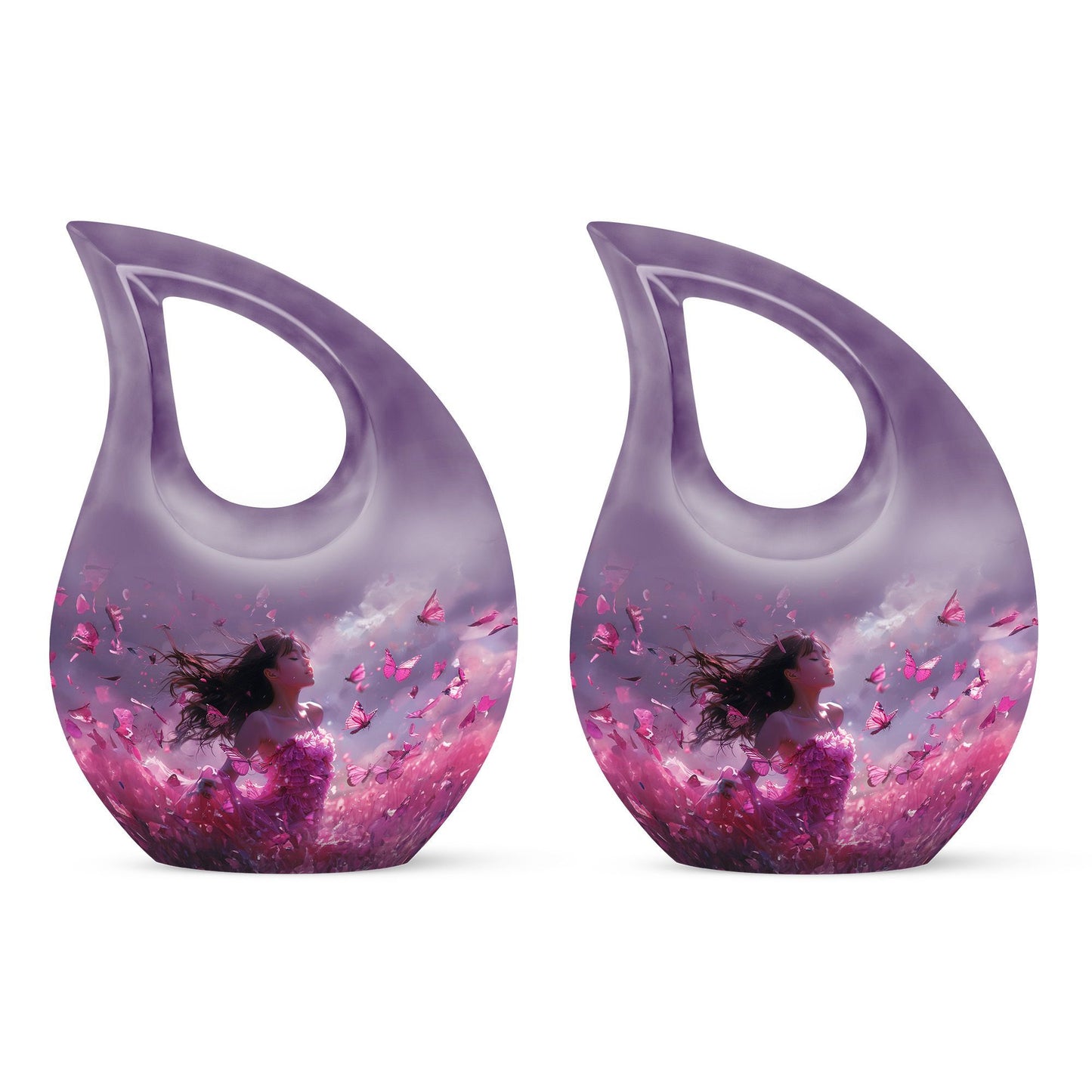 Pink Butterfly Urn