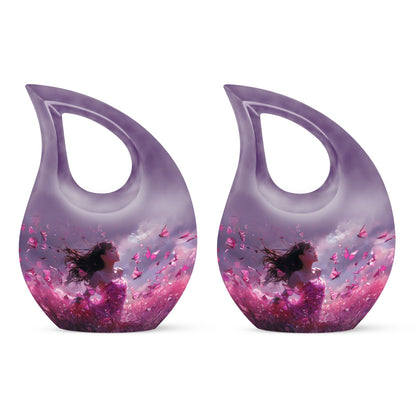 Pink Butterfly Urn