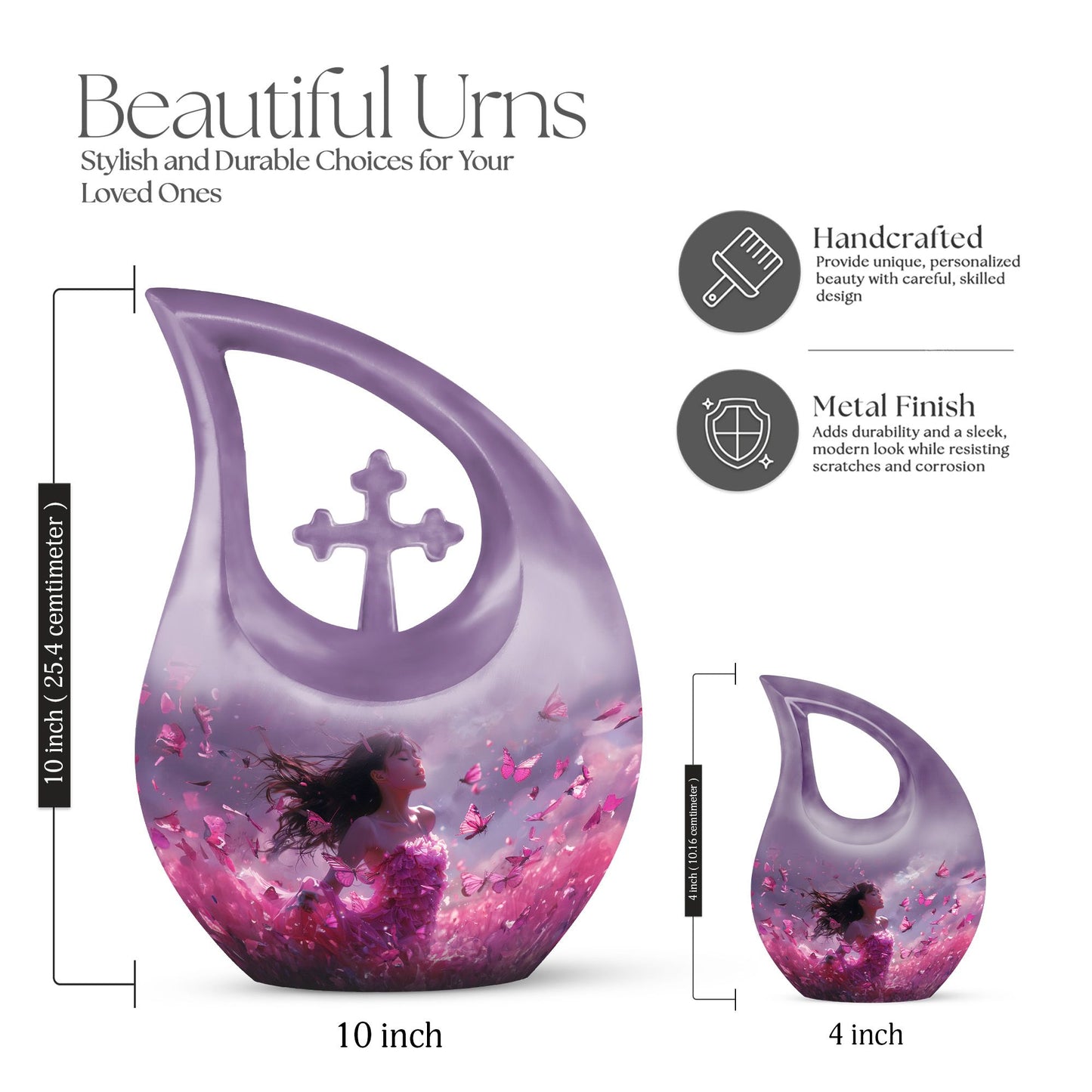 Pink Butterfly Urn