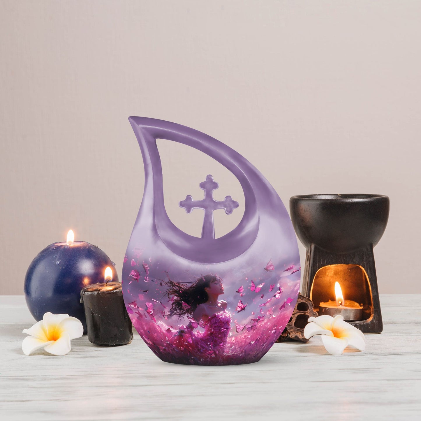 Pink Butterfly Urn