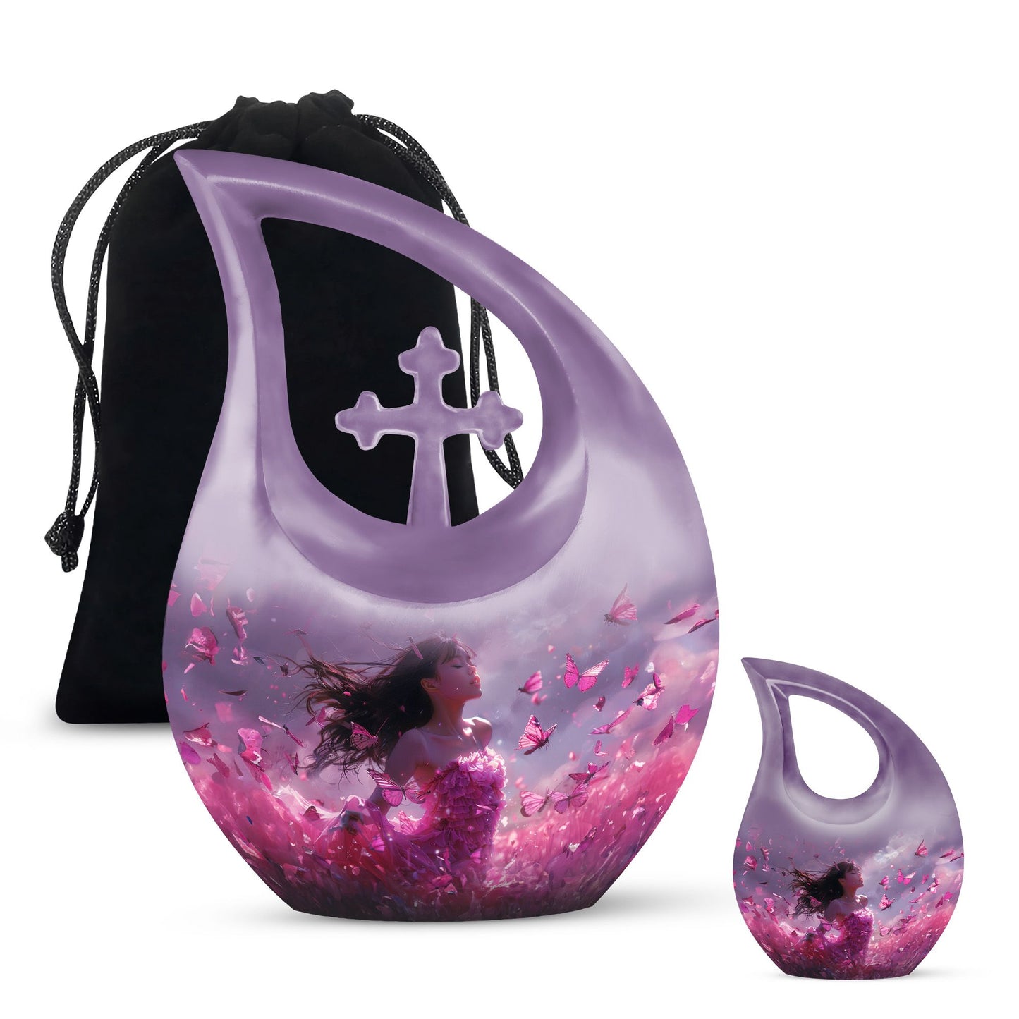 Pink Butterfly Urn