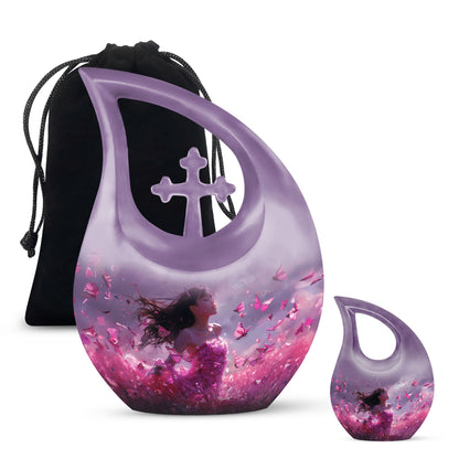 Pink Butterfly Urn