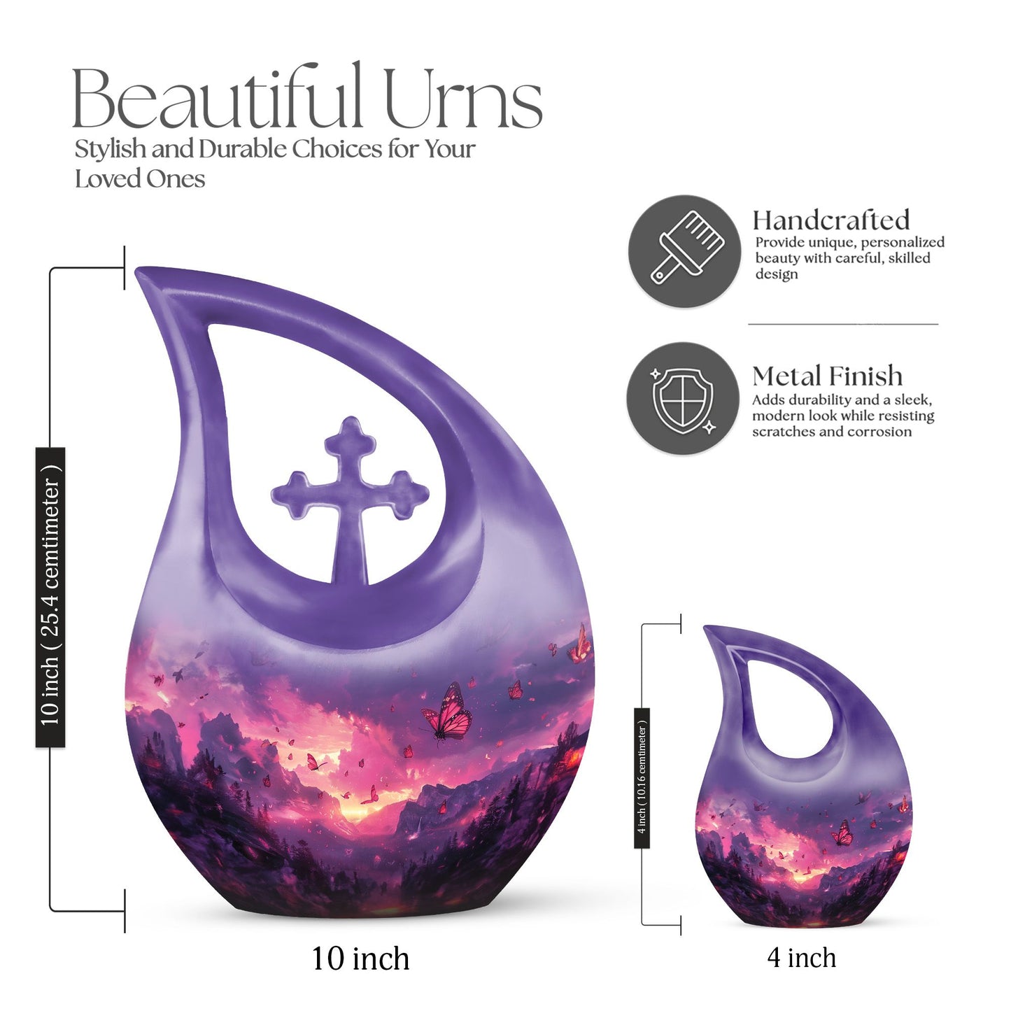 Pink Butterfly Urn
