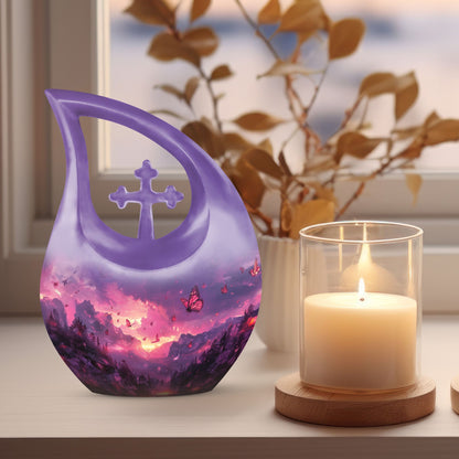 Pink Butterfly Urn