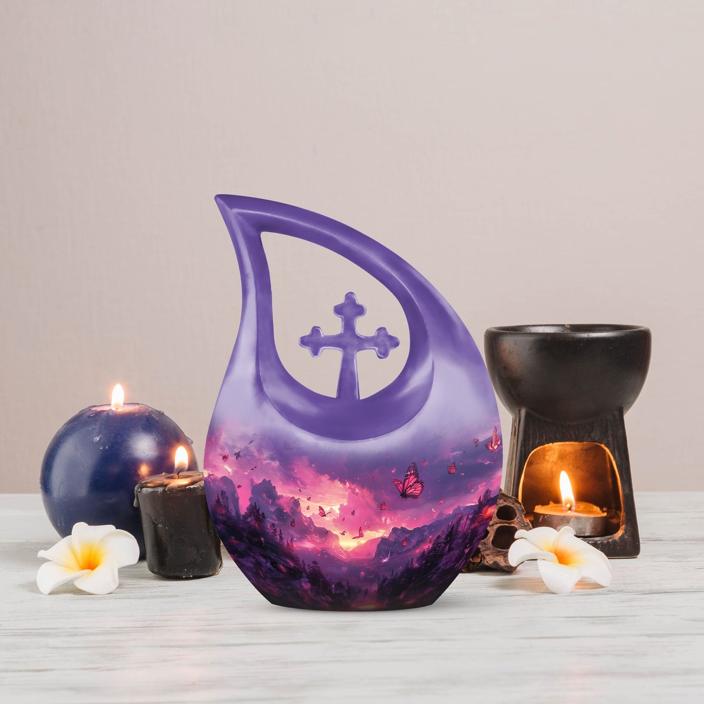 Pink Butterfly Urn