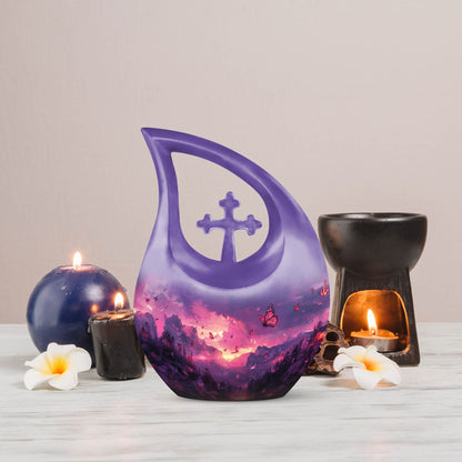 Pink Butterfly Urn