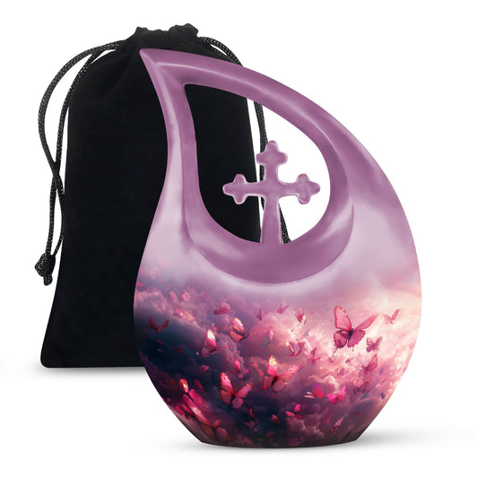 Medium-sized Pink Butterfly Urn