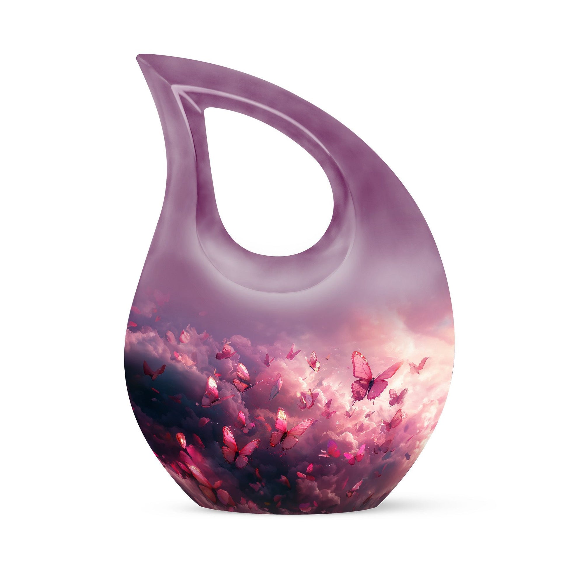 Medium-sized Pink Butterfly Urn