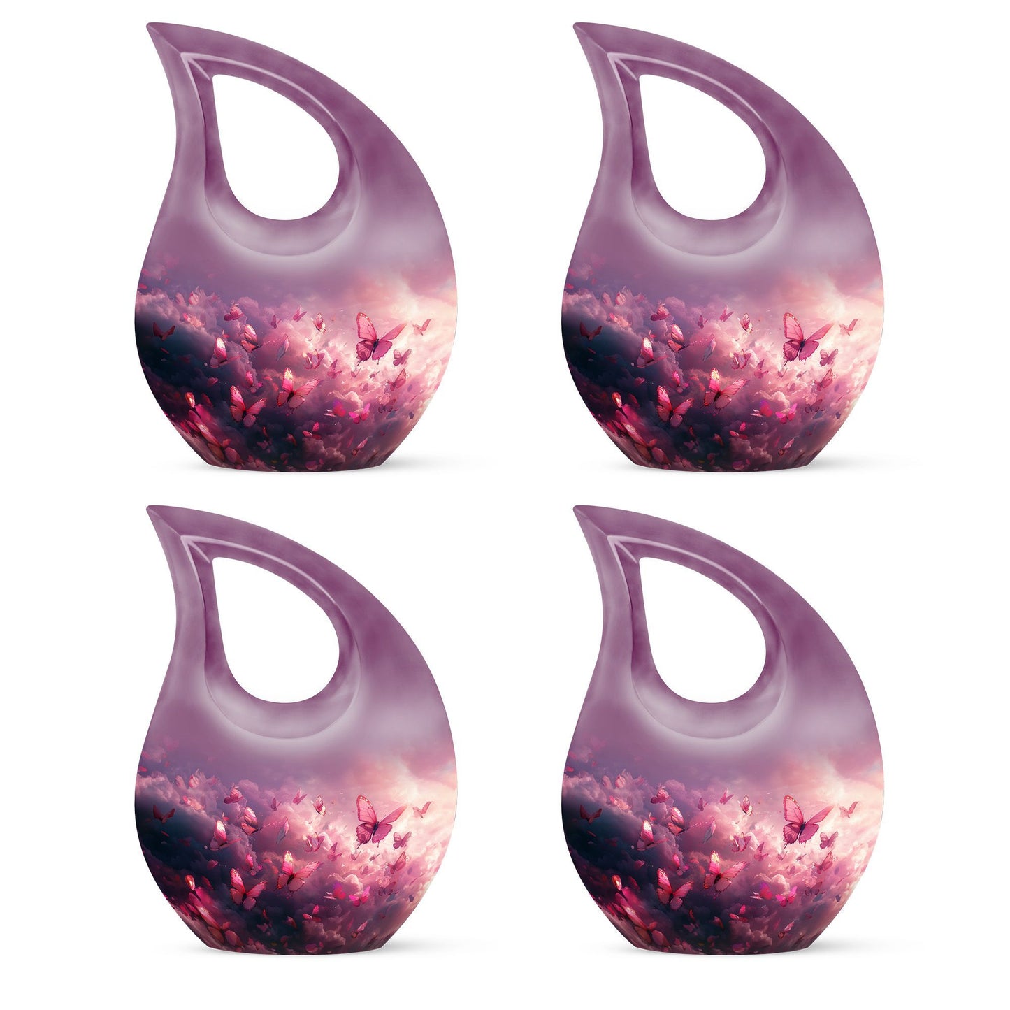 Medium-sized Pink Butterfly Urn