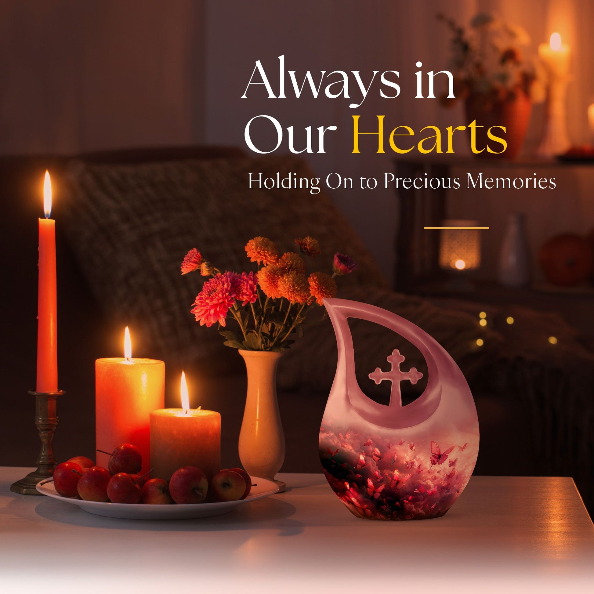 Medium-sized Pink Butterfly Urn