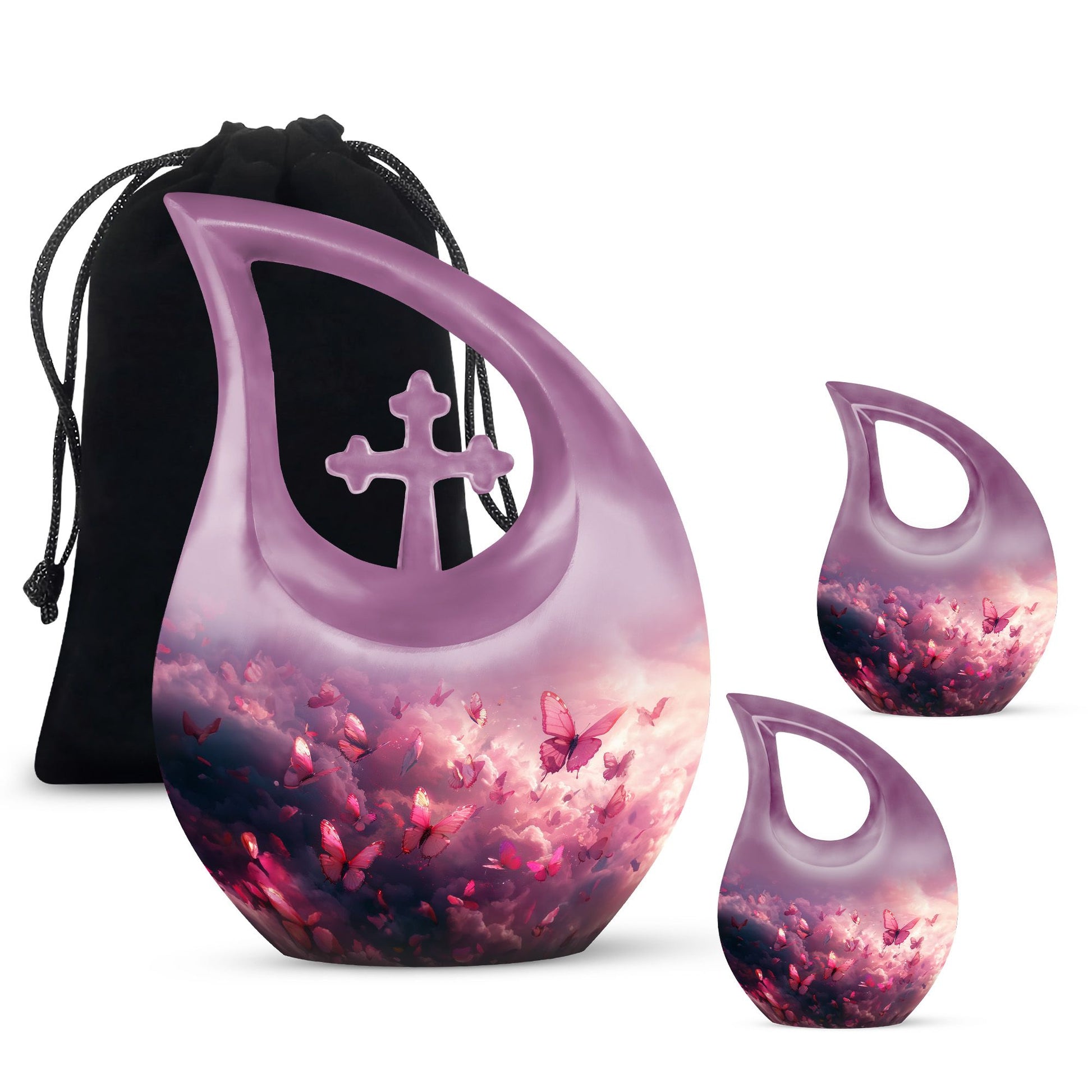 Medium-sized Pink Butterfly Urn