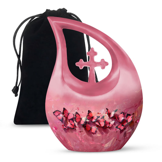 Pink Butterfly Urn