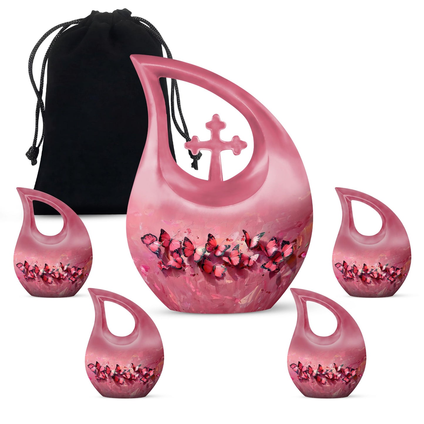 Pink Butterfly Urn