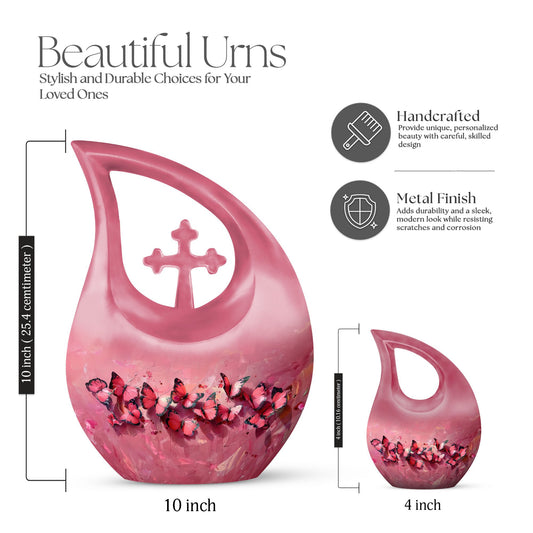 Pink Butterfly Urn