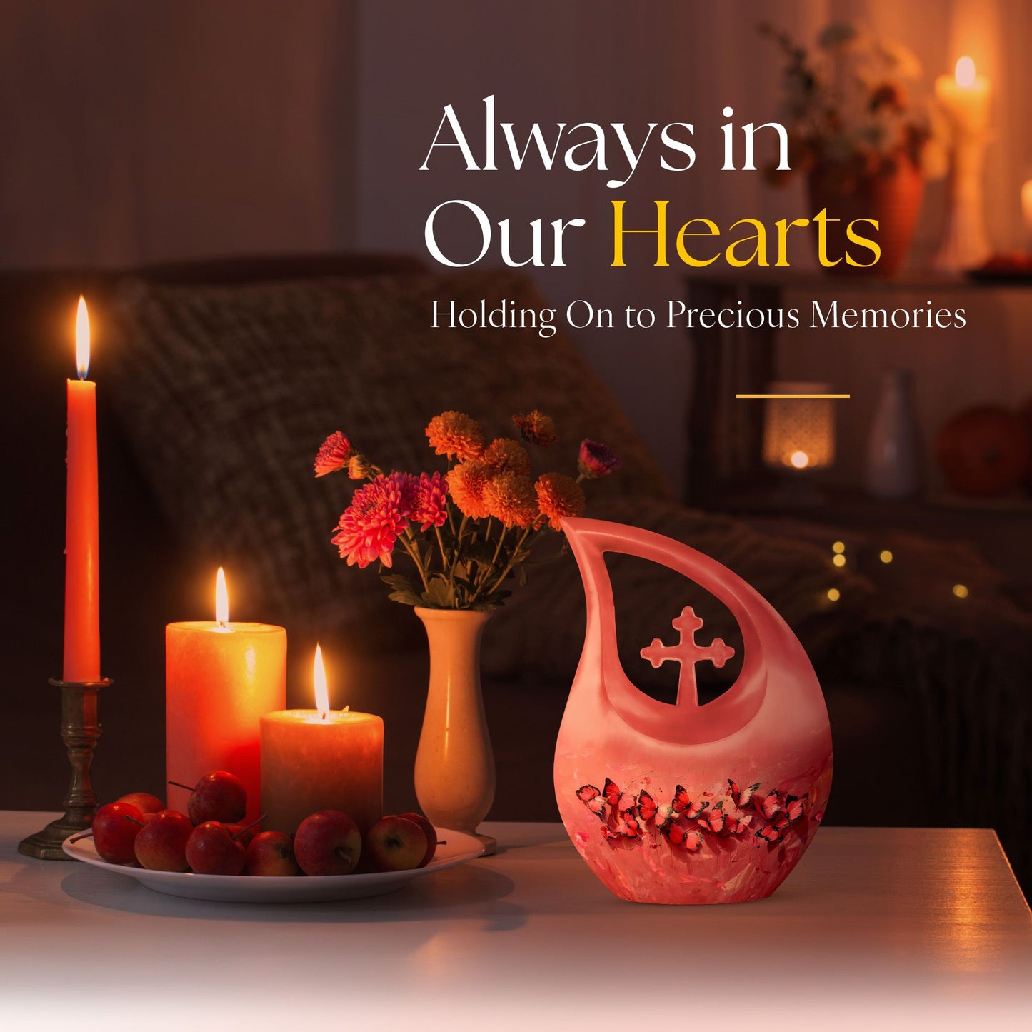 Pink Butterfly Urn