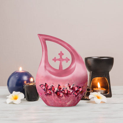 Pink Butterfly Urn