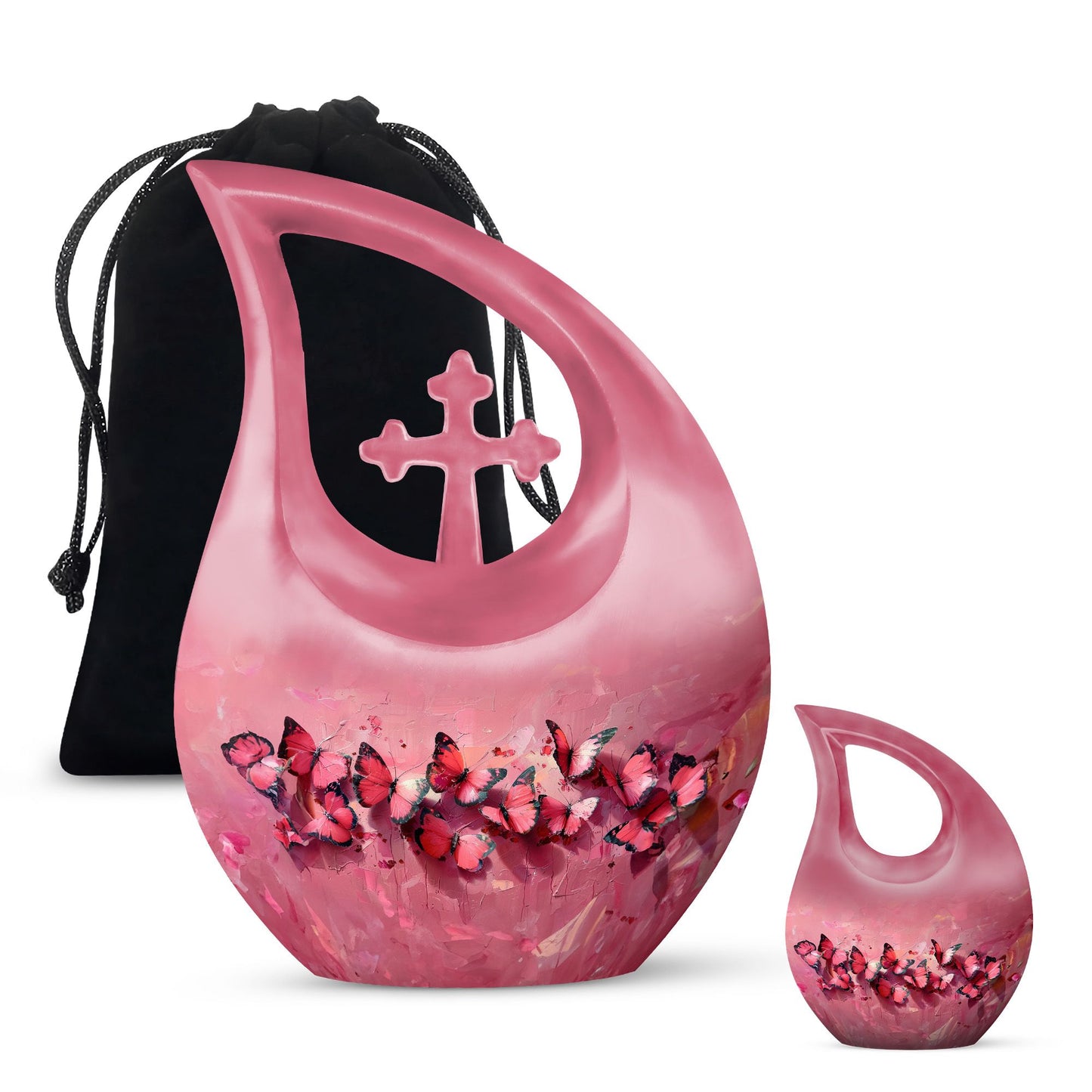 Pink Butterfly Urn