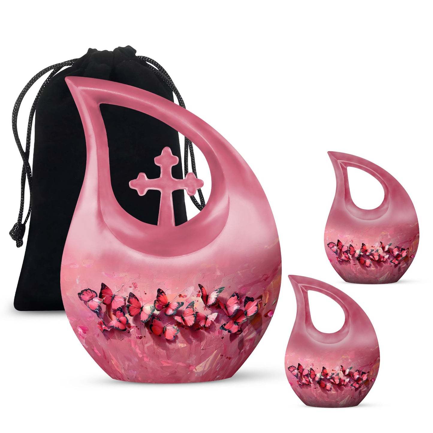 Pink Butterfly Urn