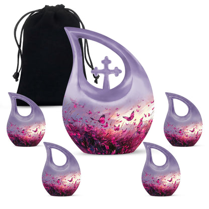 Pink Butterfly Memorial Urn