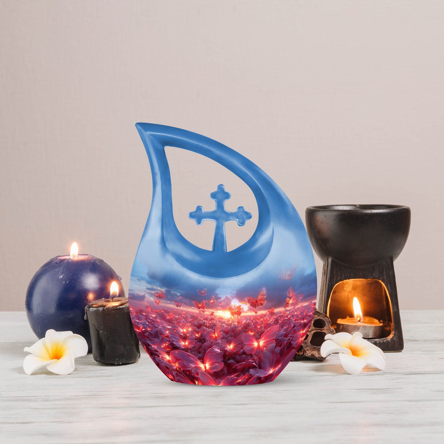 Pink Butterfly Urn