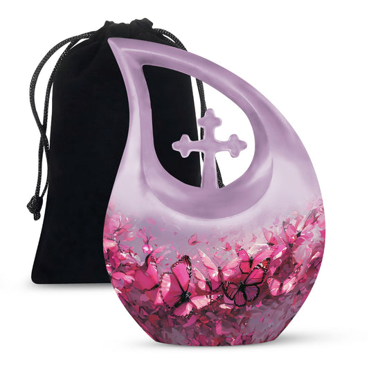 Medium-sized Pink Butterfly Urn