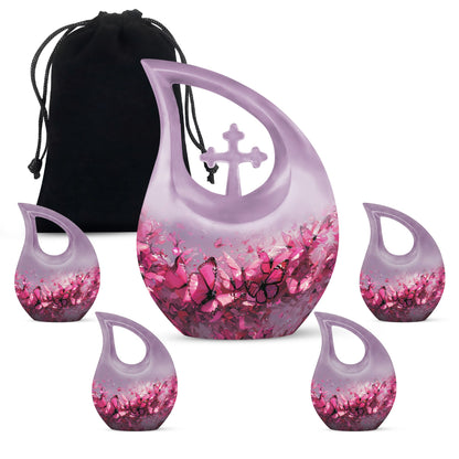 Medium-sized Pink Butterfly Urn
