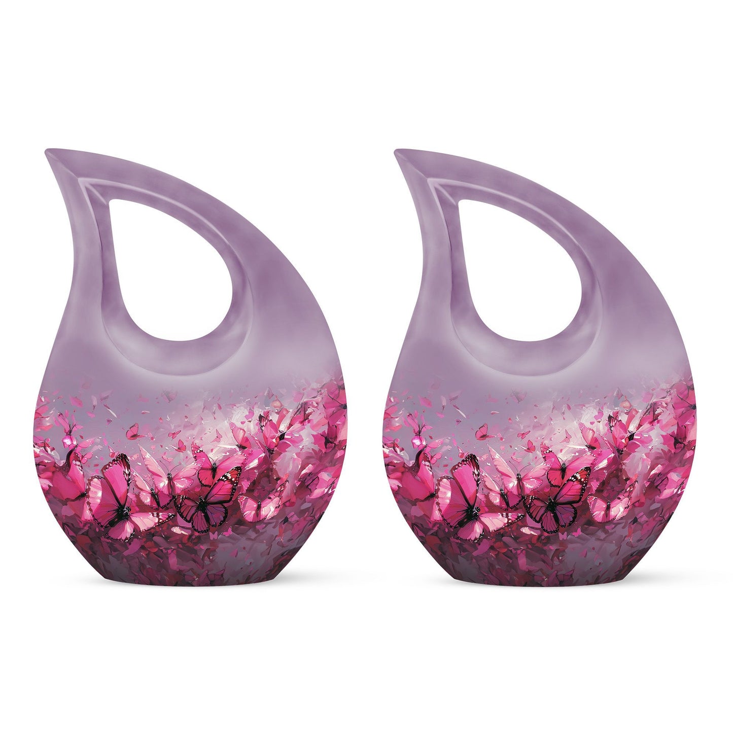 Medium-sized Pink Butterfly Urn
