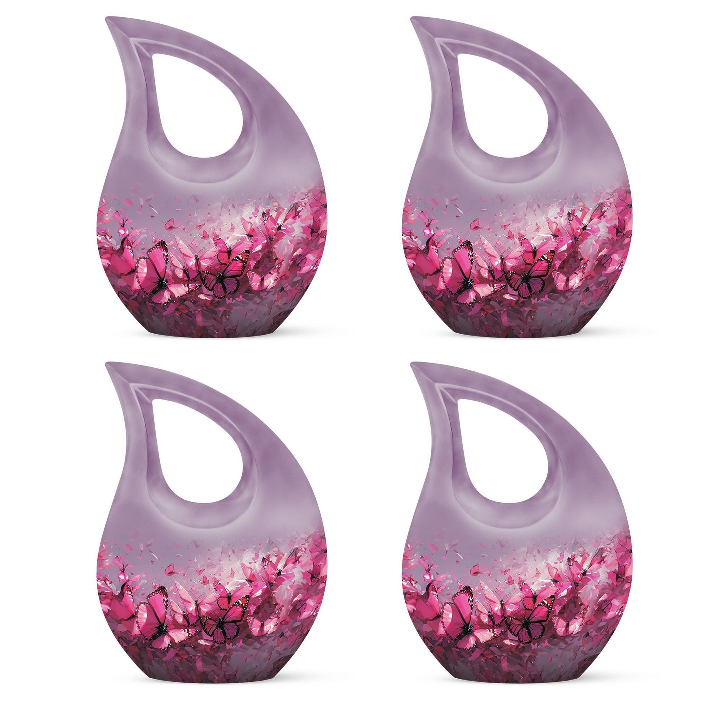 Medium-sized Pink Butterfly Urn