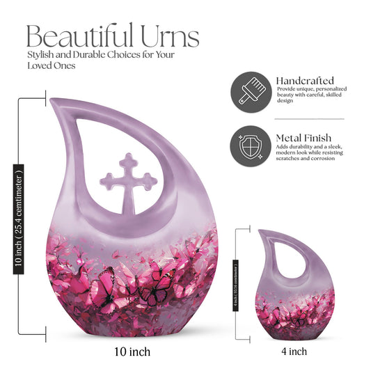 Medium-sized Pink Butterfly Urn