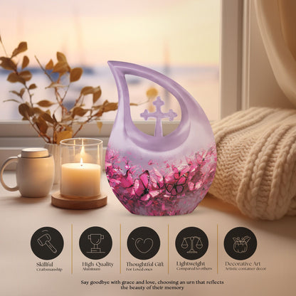 Medium-sized Pink Butterfly Urn