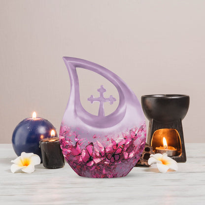 Medium-sized Pink Butterfly Urn
