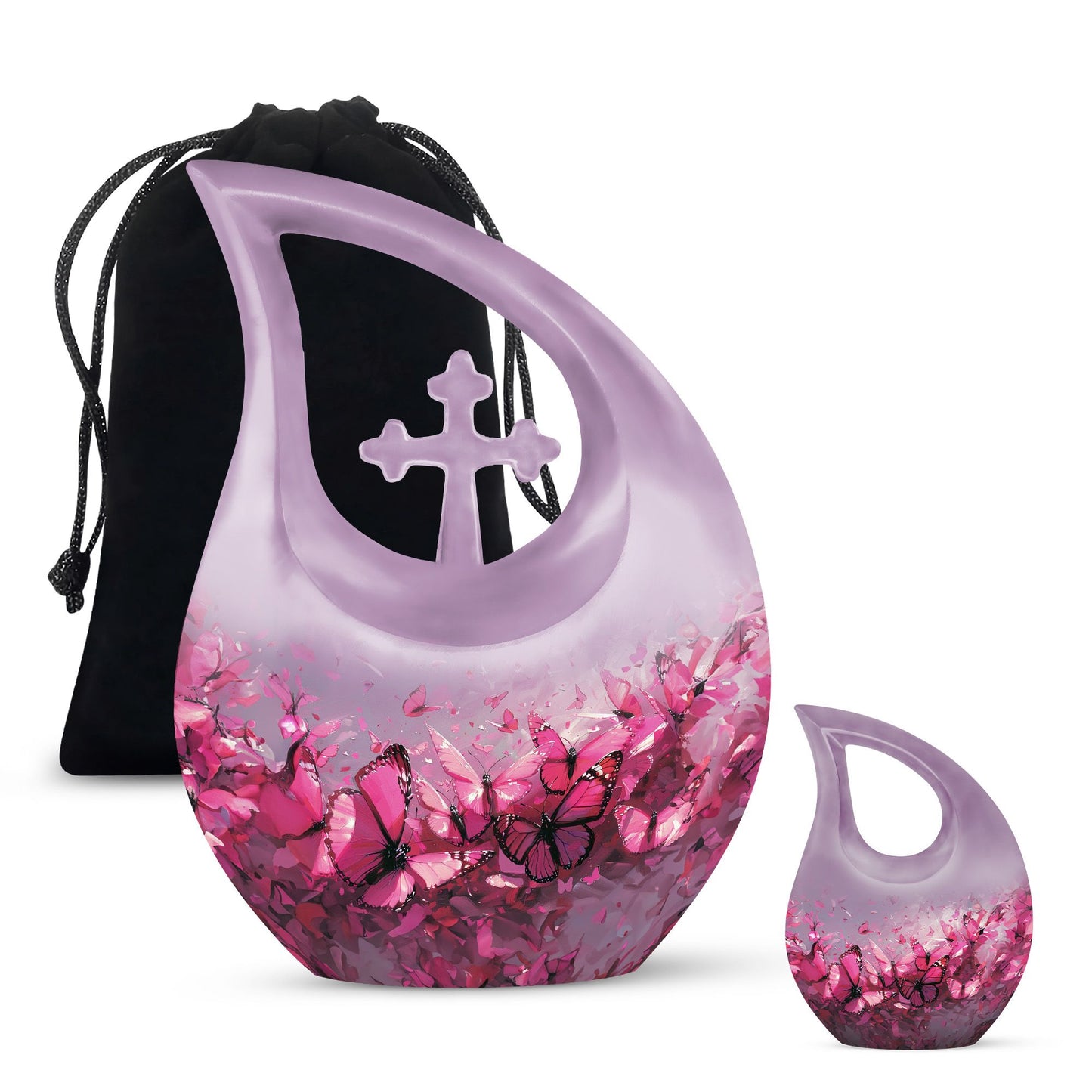 Medium-sized Pink Butterfly Urn