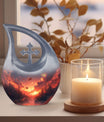 Pink Butterfly Cross Drop Memorial Urn