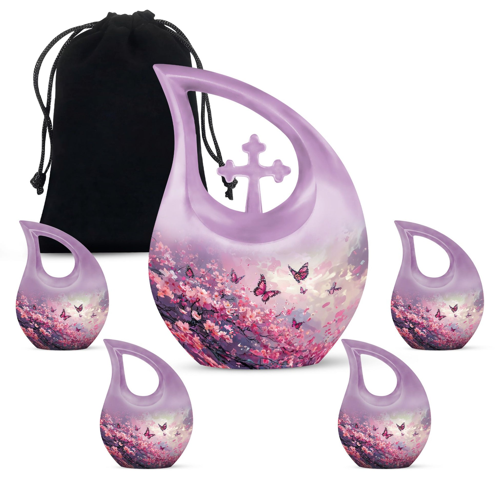 Pink Butterfly Extra Large Urn