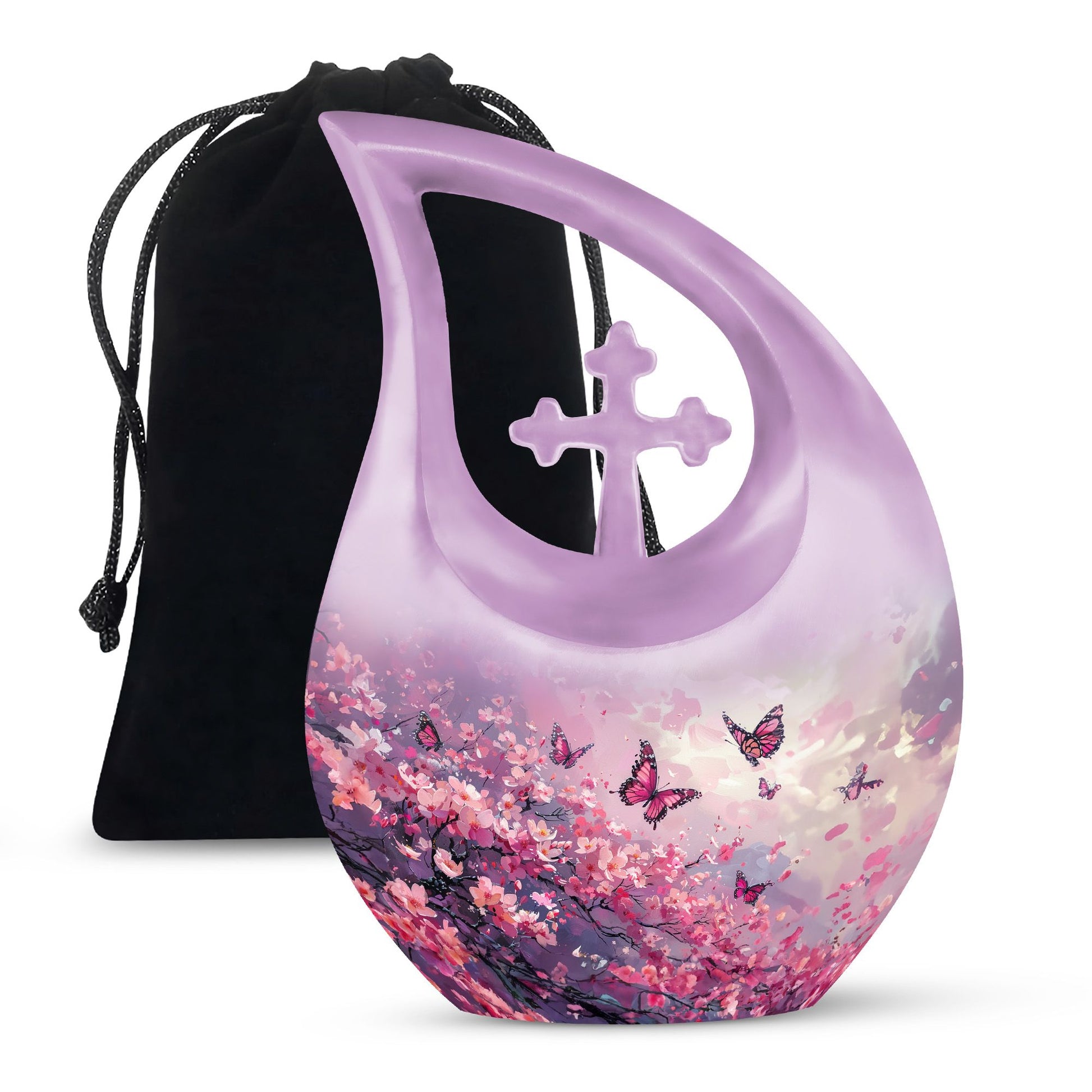 Pink Butterfly Extra Large Urn